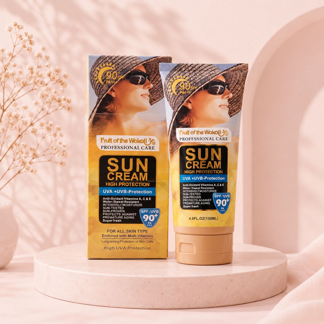 آفتاب وکالی SPF 90 مدل Sun Cream High Protection حجم 130 میلی‌لیتر