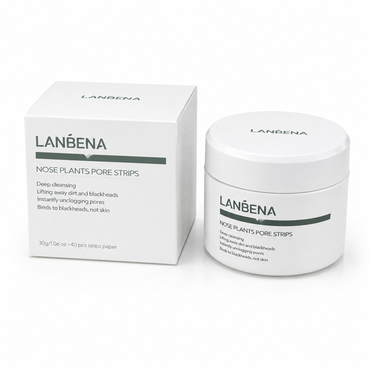 ماسک زغال بامبو و نوار پاکسازی منافذ LANBENA مدل Bamboo Charcoal Blackhead Mask و Nose Plants Pore Strips