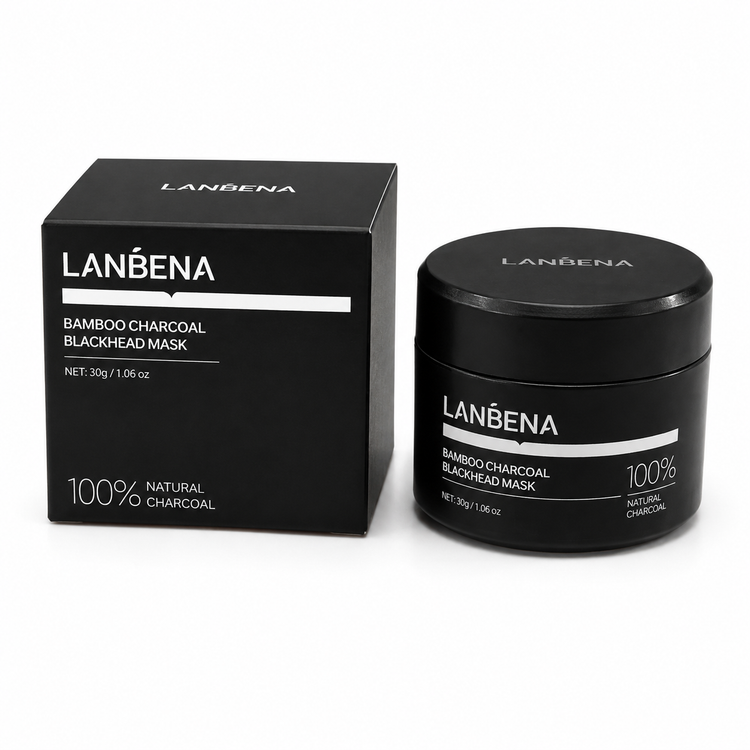 ماسک زغال بامبو و نوار پاکسازی منافذ LANBENA مدل Bamboo Charcoal Blackhead Mask و Nose Plants Pore Strips