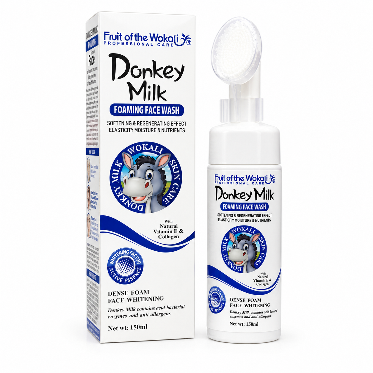 فوم شستشوی صورت شیر الاغ Fruit of the Wokali مدل Donkey Milk حجم 150 میلی‌لیتر