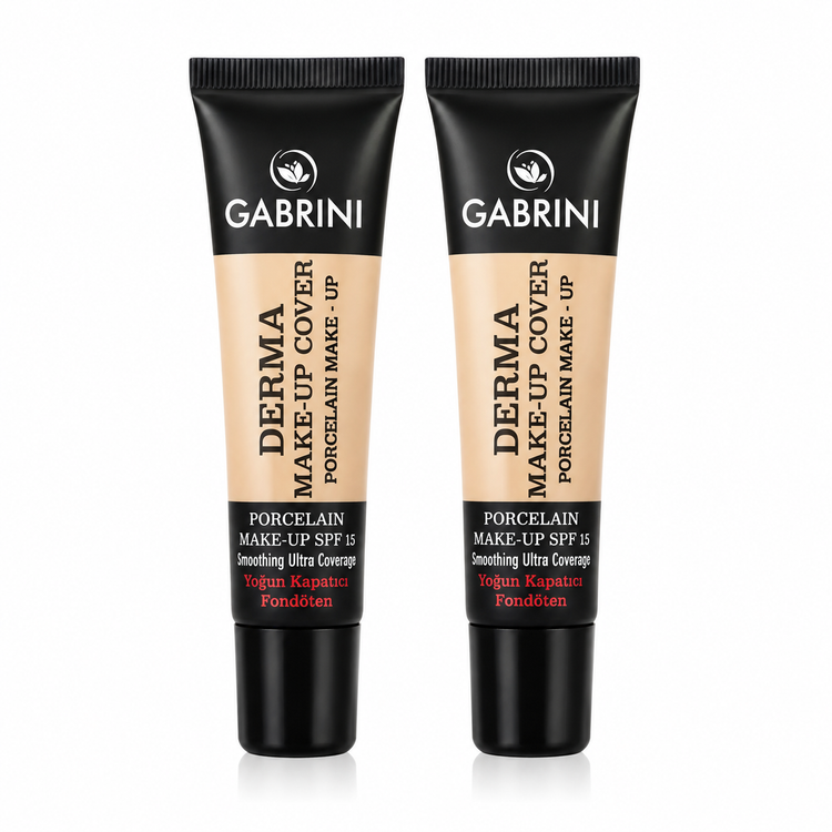 کرم پودر گابرینی Gabrini مدل Derma Make-Up Cover Porcelain SPF 15 در ۴ رنگ