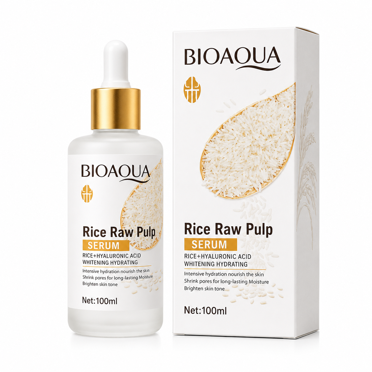سرم برنج BIOAQUA Rice Raw Pulp Serum حجم 100 میلی‌لیتر